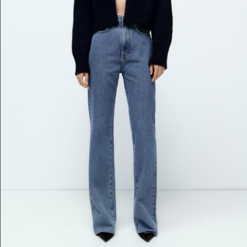 NWT‼️ Zara Straight Leg full length high waist Jeans